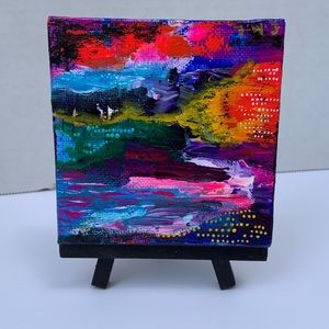❗️HP❗️Colorful Abstract Art on Stretched Canvas